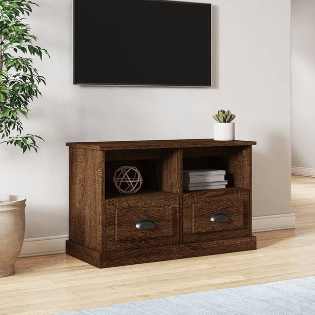 vidaXL Tv-meubel 80x35x50 cm bewerkt hout bruin eikenkleur