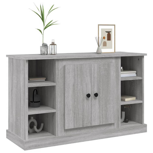 The Living Store Dressoir - Klassiek - Meubel - 100 x 35.5 x 60 cm - Kleur- Grijs sonoma eiken