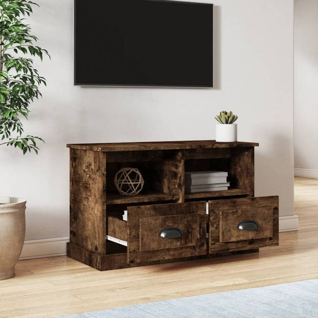 vidaXL Tv-meubel 80x35x50 cm bewerkt hout gerookt eikenkleurig