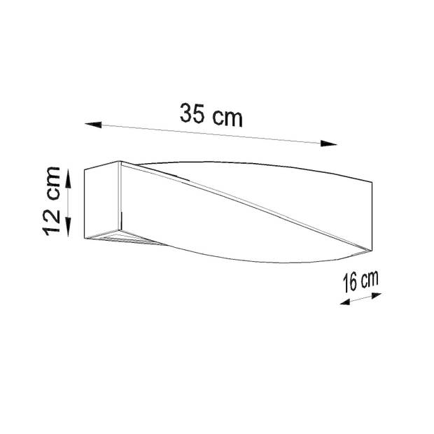 Sollux Wandlamp Sigma L 35 cm gips wit