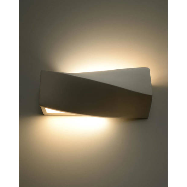 Sollux Wandlamp Sigma L 35 cm gips wit