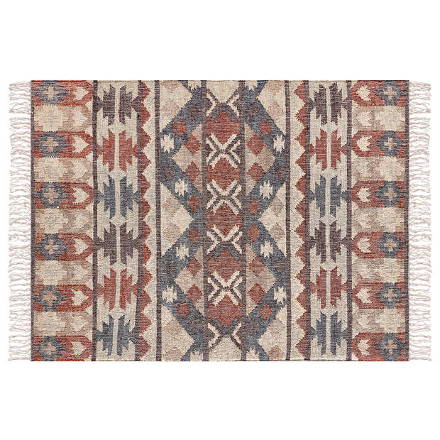 Beliani KALFA - Gevlochten-Multicolor-Jute