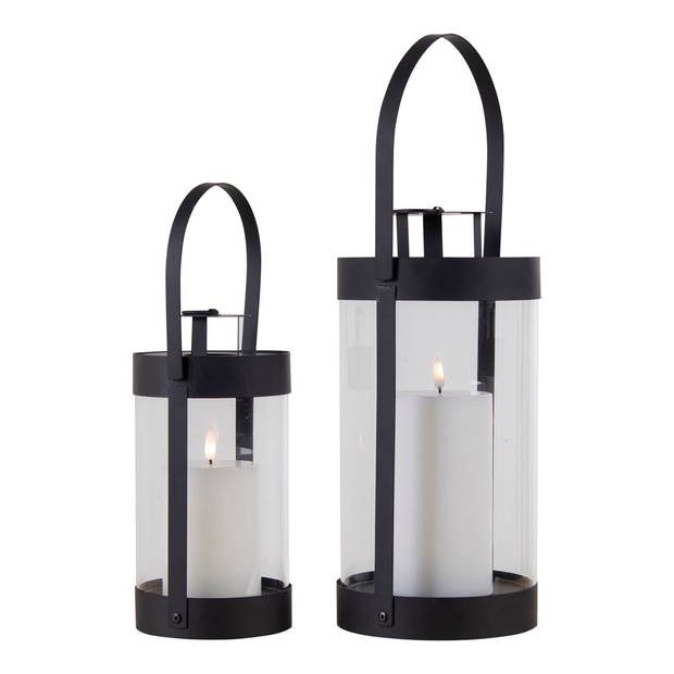 Bondi lamp lantaarn set van 2 zwart.
