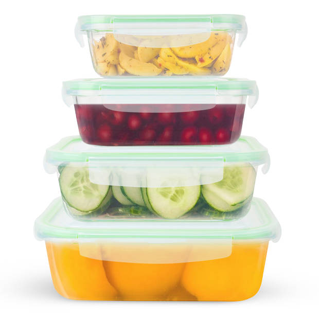 Niceey Meal Prep Bakjes - Set van 4 - Glas