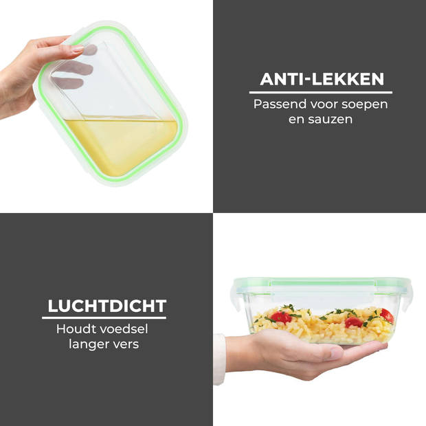 Niceey Meal Prep Bakjes - Set van 4 - Glas