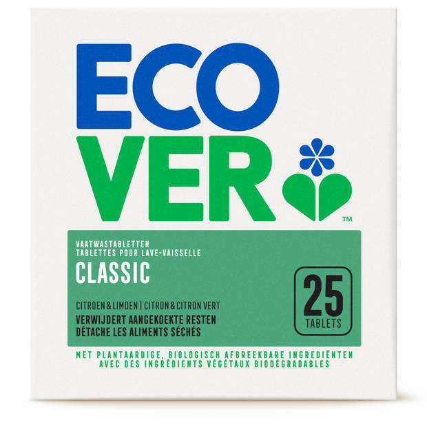 Ecover - Vaatwastabletten CLASSIC - Lemon & Lime - JAARBOX - 12 x 25 stuks - Voordeelbox - Voordeelverpakking