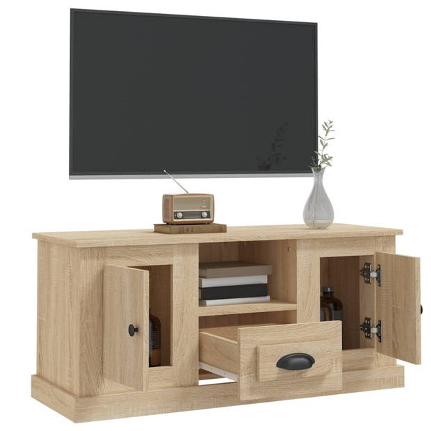 vidaXL Tv-meubel 100x35,5x45 cm bewerkt hout sonoma eikenkleurig