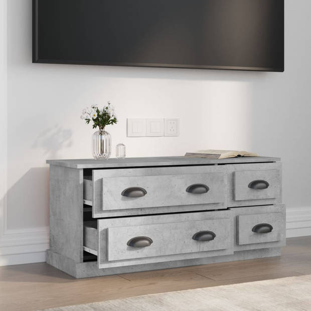 The Living Store TV-meubel Betongrijs 100 x 35.5 x 45 cm - trendy en praktisch design - duurzaam bewerkt hout -