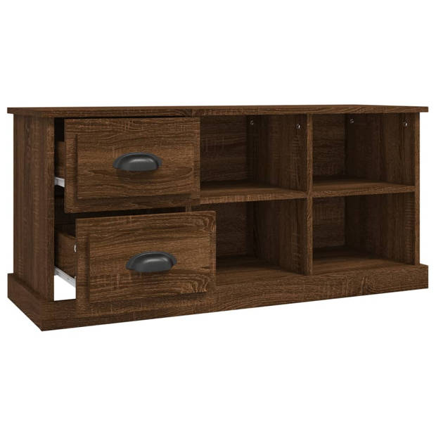 vidaXL Tv-meubel 102x35,5x47,5 cm bewerkt hout bruin eikenkleur