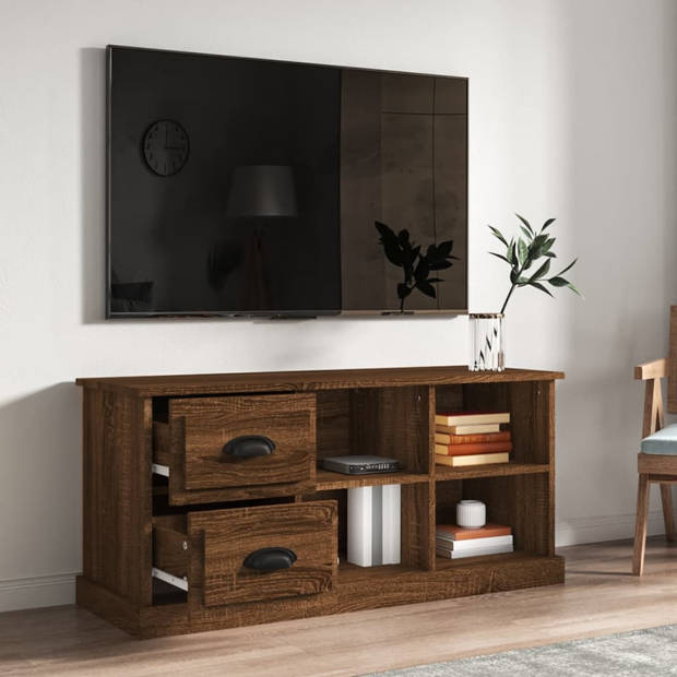 vidaXL Tv-meubel 102x35,5x47,5 cm bewerkt hout bruin eikenkleur