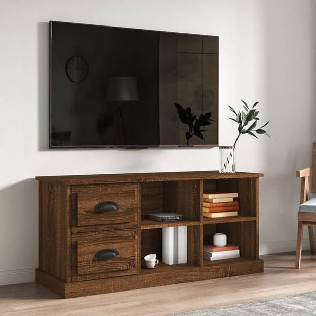 vidaXL Tv-meubel 102x35,5x47,5 cm bewerkt hout bruin eikenkleur