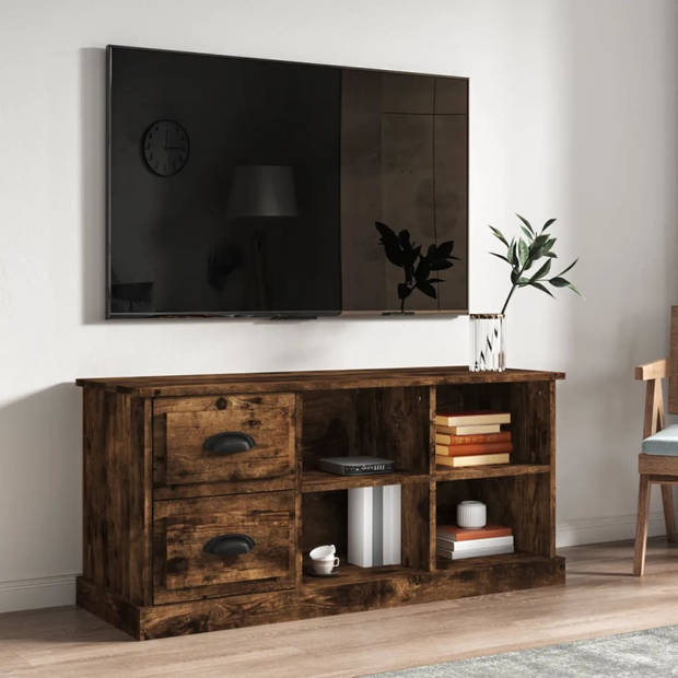The Living Store Tv-kast - trendy - meubel - Afmeting- 102 x 35.5 x 47.5 cm - Ken- gerookt eiken - The Living Store
