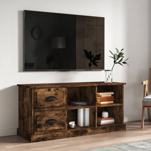 vidaXL Tv-meubel 102x35,5x47,5 cm bewerkt hout gerookt eikenkleurig