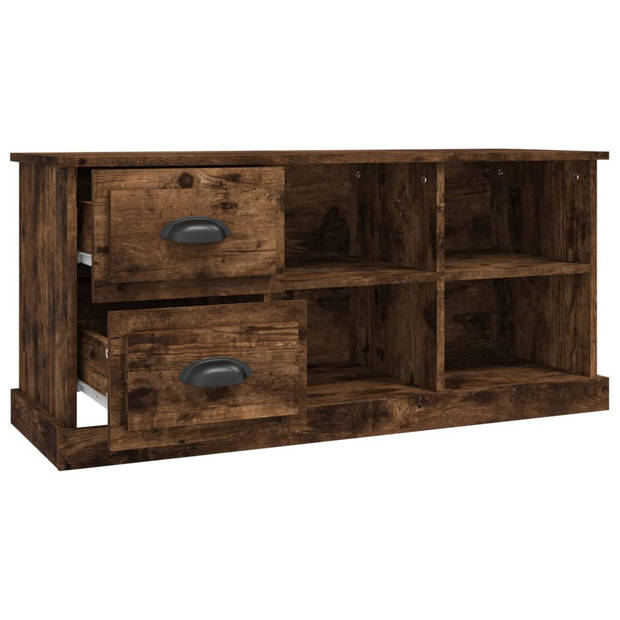 The Living Store Tv-kast - trendy - meubel - Afmeting- 102 x 35.5 x 47.5 cm - Ken- gerookt eiken - The Living Store