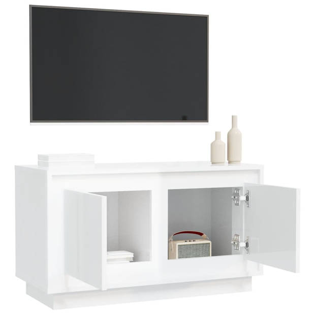 The Living Store TV-meubel - TV-meubel - 80x35x45 cm - Hoogglans wit