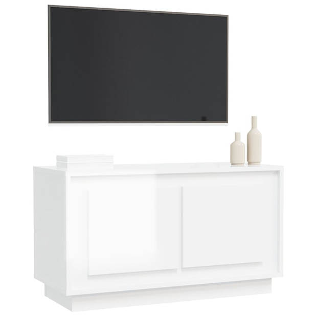 vidaXL Tv-meubel 80x35x45 cm bewerkt hout hoogglans wit