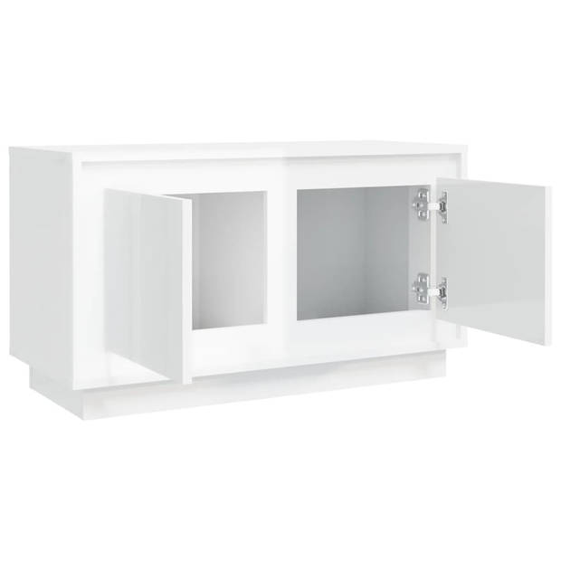 vidaXL Tv-meubel 80x35x45 cm bewerkt hout hoogglans wit