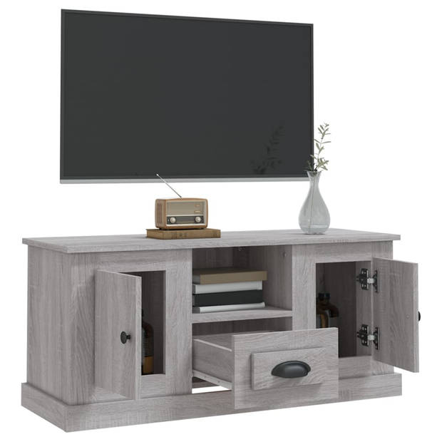 vidaXL Tv-meubel 100x35,5x45 cm bewerkt hout grijs sonoma eikenkleurig