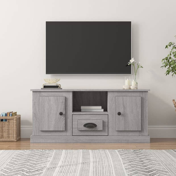 vidaXL Tv-meubel 100x35,5x45 cm bewerkt hout grijs sonoma eikenkleurig