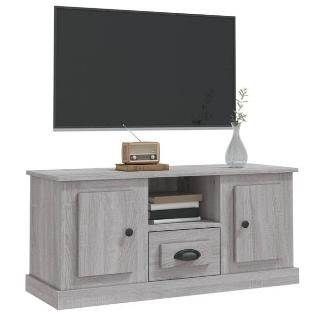 vidaXL Tv-meubel 100x35,5x45 cm bewerkt hout grijs sonoma eikenkleurig