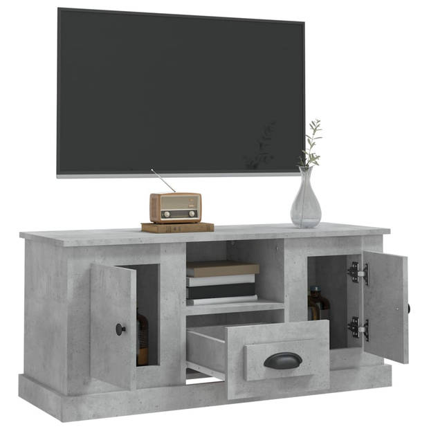 vidaXL Tv-meubel 100x35,5x45 cm bewerkt hout betongrijs