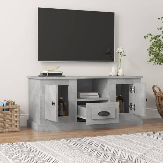The Living Store Televisiekast - Betongrijs - 100 x 35.5 x 45 cm - Trendy ontwerp