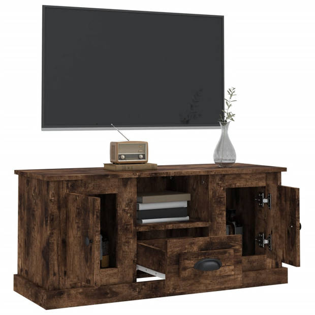 vidaXL Tv-meubel 100x35,5x45 cm bewerkt hout gerookt eikenkleurig