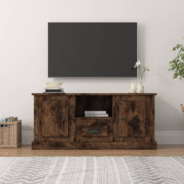 vidaXL Tv-meubel 100x35,5x45 cm bewerkt hout gerookt eikenkleurig