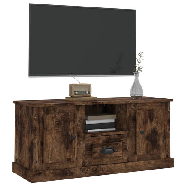 vidaXL Tv-meubel 100x35,5x45 cm bewerkt hout gerookt eikenkleurig