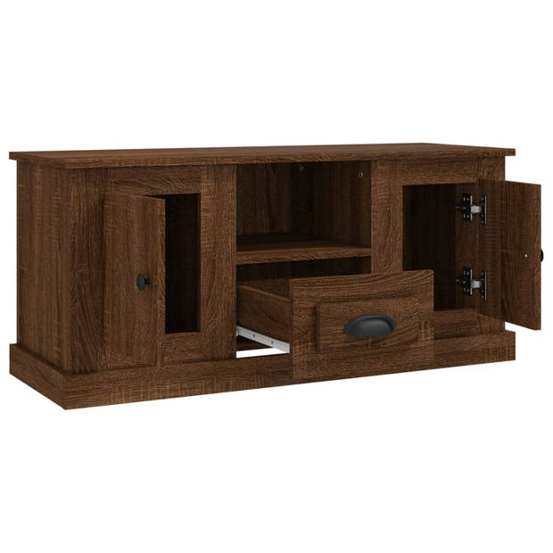 vidaXL Tv-meubel 100x35,5x45 cm bewerkt hout bruin eikenkleur