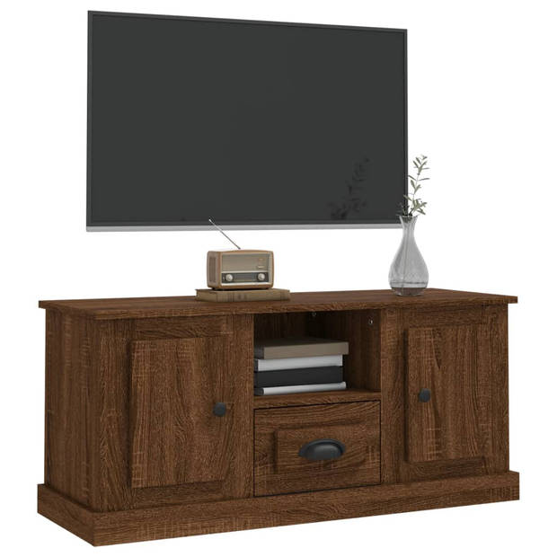 vidaXL Tv-meubel 100x35,5x45 cm bewerkt hout bruin eikenkleur