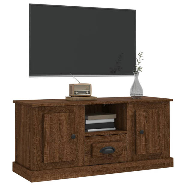 The Living Store TV-meubel - Bruineiken - 100 x 35.5 x 45 cm - Duurzaam materiaal