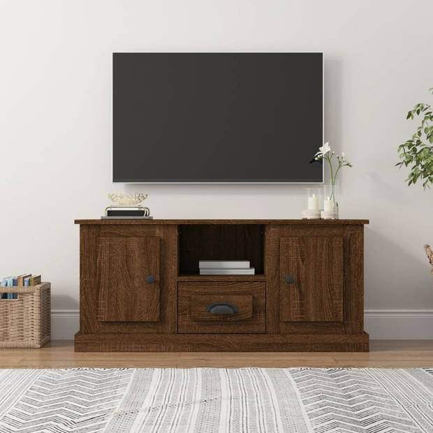 vidaXL Tv-meubel 100x35,5x45 cm bewerkt hout bruin eikenkleur