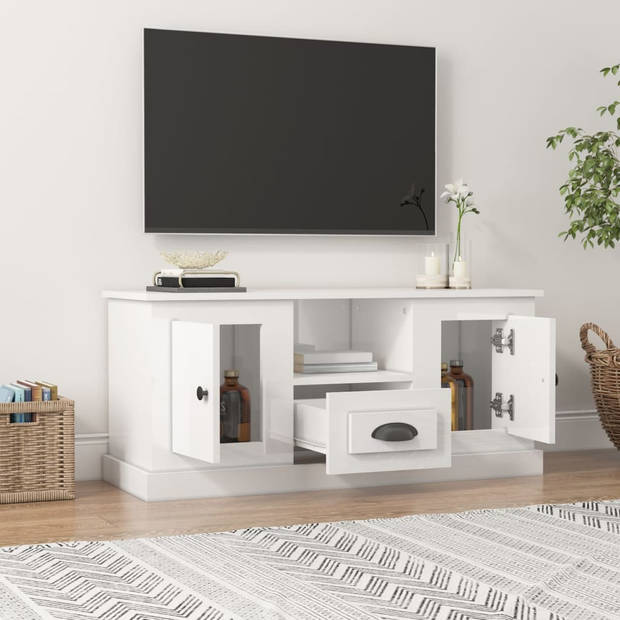 The Living Store TV-meubel - Hoogglans wit - 100 x 35.5 x 45 cm - Trendy en praktisch ontwerp