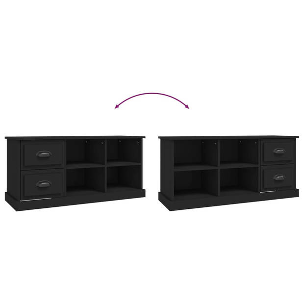 The Living Store Tv-kast X - Meubels - 102x35.5x47.5 cm - Zwart