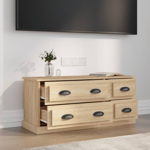 vidaXL Tv-meubel 100x35,5x45 cm bewerkt hout sonoma eikenkleurig