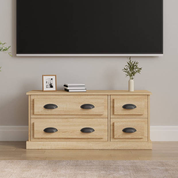 The Living Store Tv-meubel Sonoma Eiken - 100 x 35.5 x 45 cm - Trendy ontwerp - Duurzaam materiaal - Voldoende