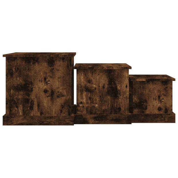vidaXL 3-delige Salontafelset bewerkt hout gerookt eikenkleurig