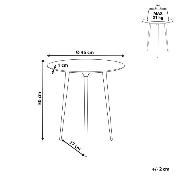 Beliani WAIPU - Bijzettafel-Goud-Aluminium