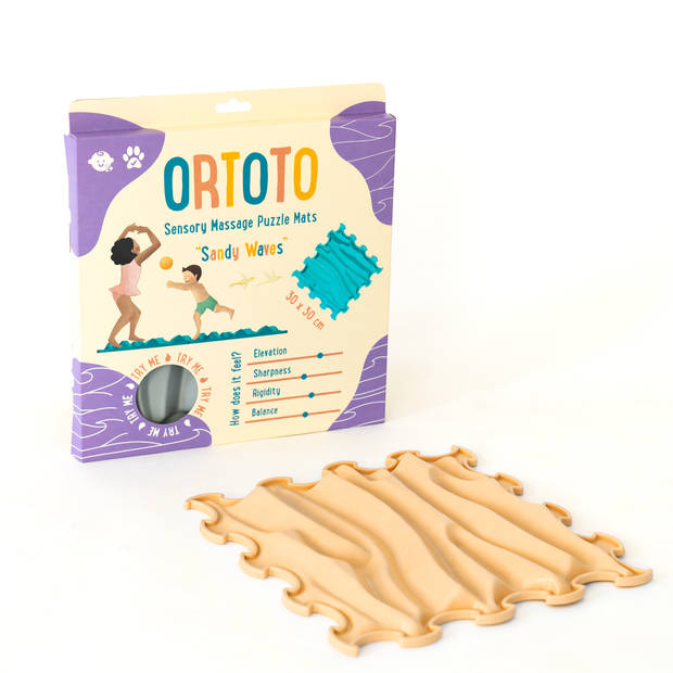 Ortoto Sensory Massage Puzzle Mat Sandy Waves Caramel Milk