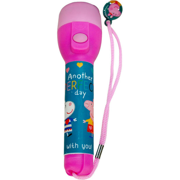 Peppa Pig kinder zaklamp/leeslamp - roze/blauw - kunststof - 16 x 4 cm - Kinder zaklampen