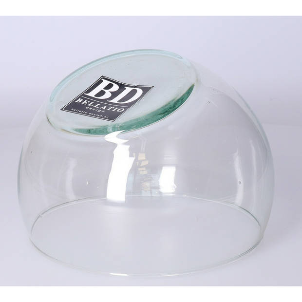 Bellatio Design Bolvaas schuine schaal - gerecycled glas - D21 x H16 cm - Vazen