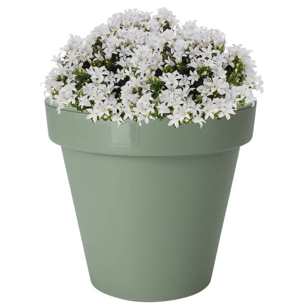 Pro Garden Plantenpot/bloempot - Tuin buiten - kunststof - groen - D20 cm - Plantenpotten