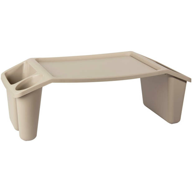 Schoottafel/dienblad - 2x - beige - kunststof - 60 x 31 x 20 cm - Dienbladen