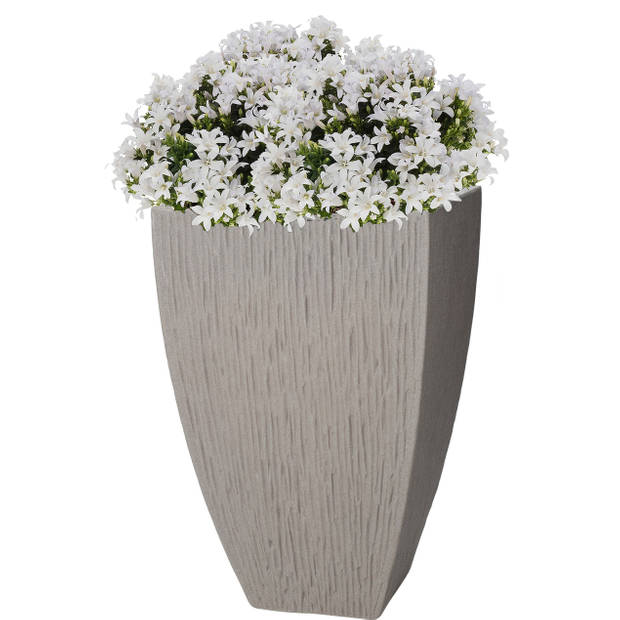 Pro Garden plantenpot/bloempot - Tuin - kunststof - lichtgrijs - D40 x H60 cm - Plantenpotten