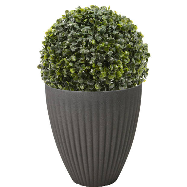 Pro Garden plantenpot/bloempot - Tuin - kunststof - grijs - D40 x H42 cm - Plantenpotten