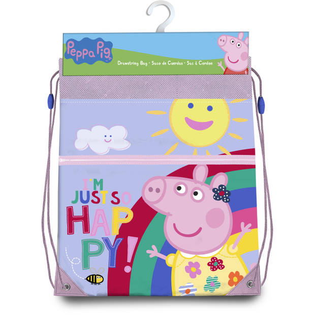 Peppa Pig lunchbox set voor kinderen - 3-delig - roze - incl. gymtas/schooltas - Lunchboxen
