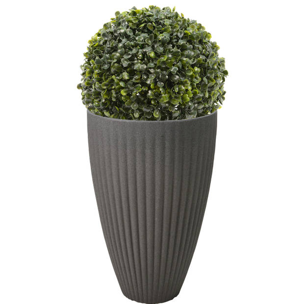 Pro Garden plantenpot/bloempot - Tuin - kunststof - grijs - D40 x H60 cm - Plantenpotten