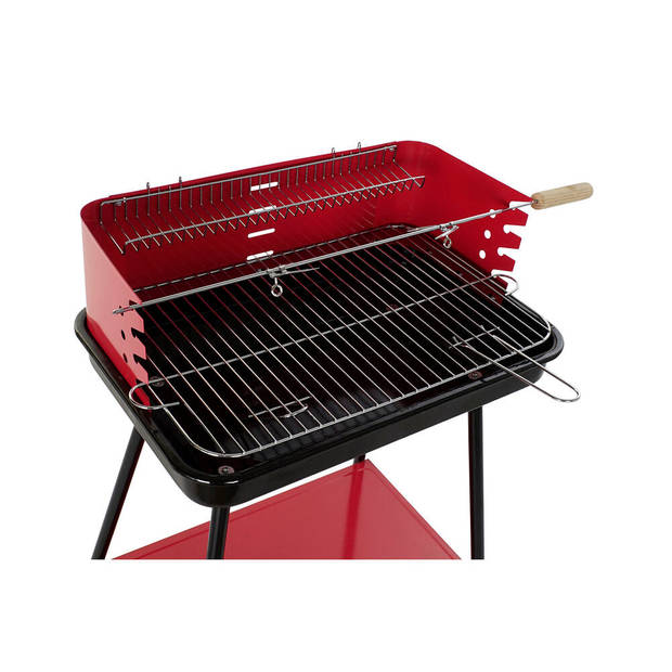 Houtskoolbarbecue met Poten DKD Home Decor Rood Staal (53 x 37 x 80 cm)