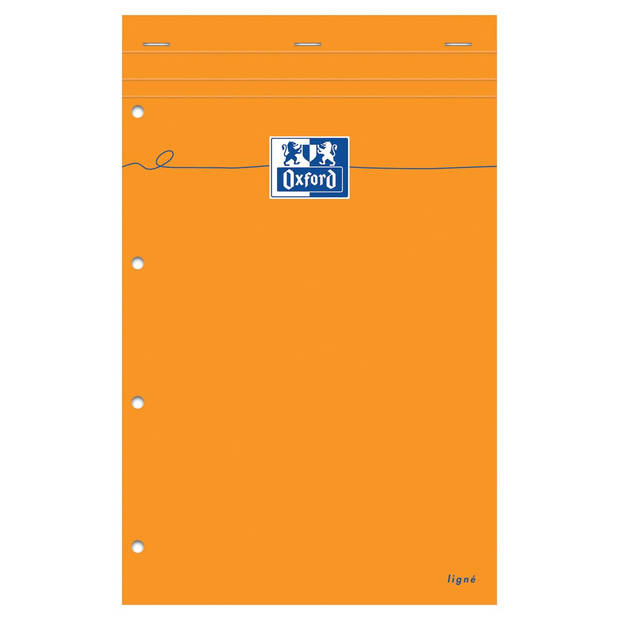 Oxford Orange Pads schrijfblok, ft A4+, gelijnd, 160 bladzijden, 4-gaatsperforatie 5 stuks